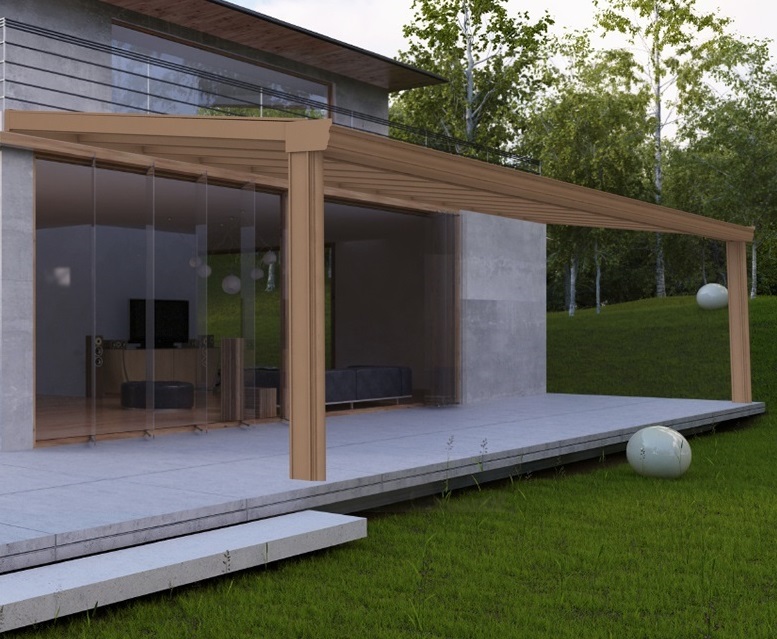 Modern house exterior 3d render