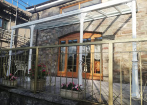 Milwood Group Veranda Installation Llangattock Wales Simplicity 6 Canopy Pro