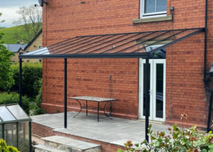 A beautiful canopy installation in Denbigh, Wales with sleek design detail, installed by our Trade Partner Canopy Pro Ltd