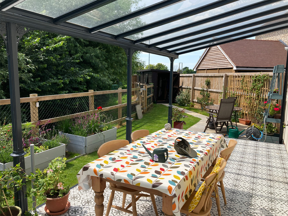 Milwood Group Simplicity 6 Veranda Installation In Wedmore Somerset In RAL 7016 Anthracite Grey By Southern Conservatories Limited