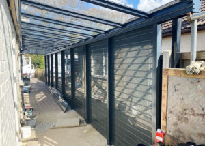 Lovely Walkway Canopy installation in Whitstable, Kent, installed by our Trade Partner SBI Limited